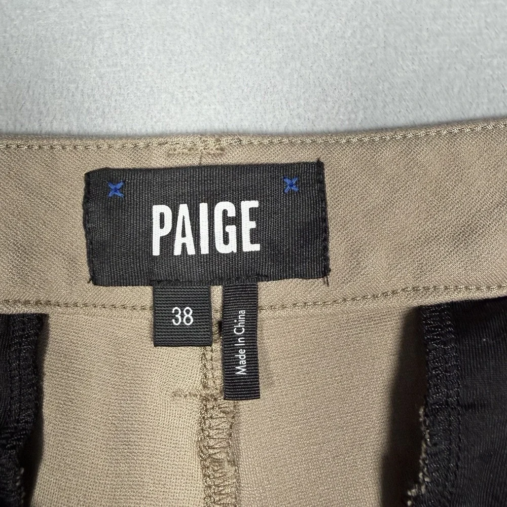 Paige Shorts Men's Size 38 Khaki Chino Stretch Flat Front